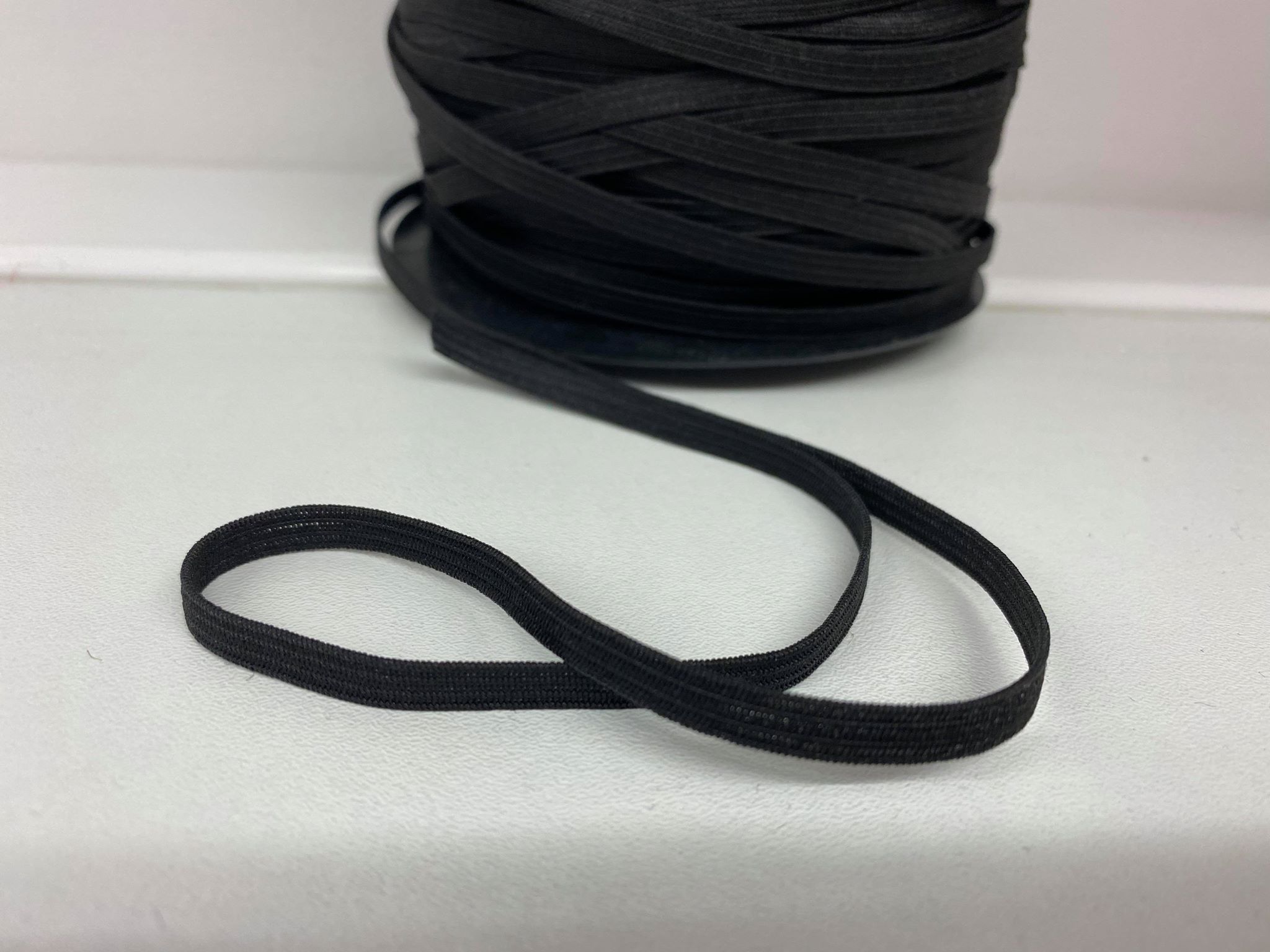 5mm Soft Knitted Elastic - Perfect for ear loops on masks - Black