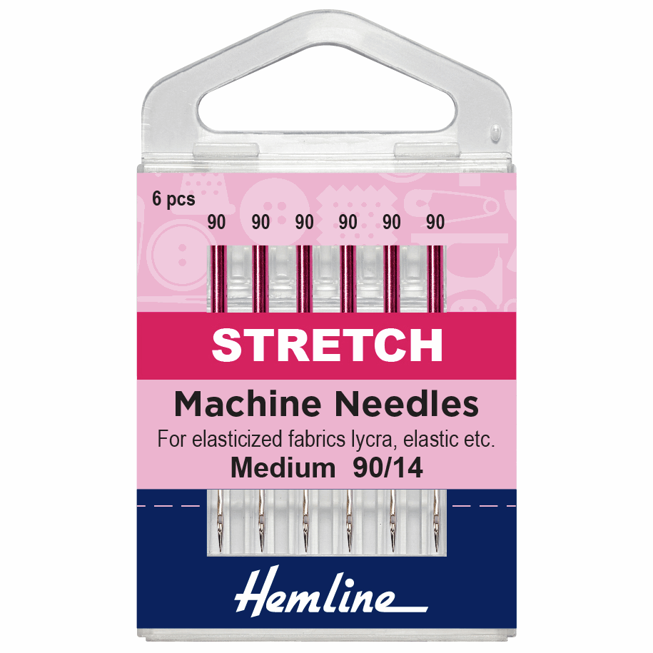 Hemline Sewing Machine Needles: Stretch: Medium 90/14