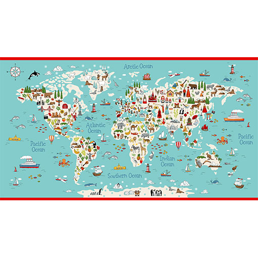 Around The World Map Panel