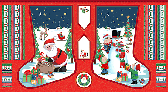 Santa's Christmas Santa Stocking Panel