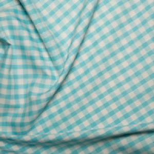 Polycotton Gingham Turquoise 1/4 check