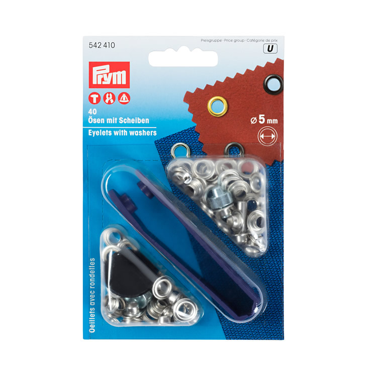 Prym Eyelets and washers, 5.0mm, silver-coloured
