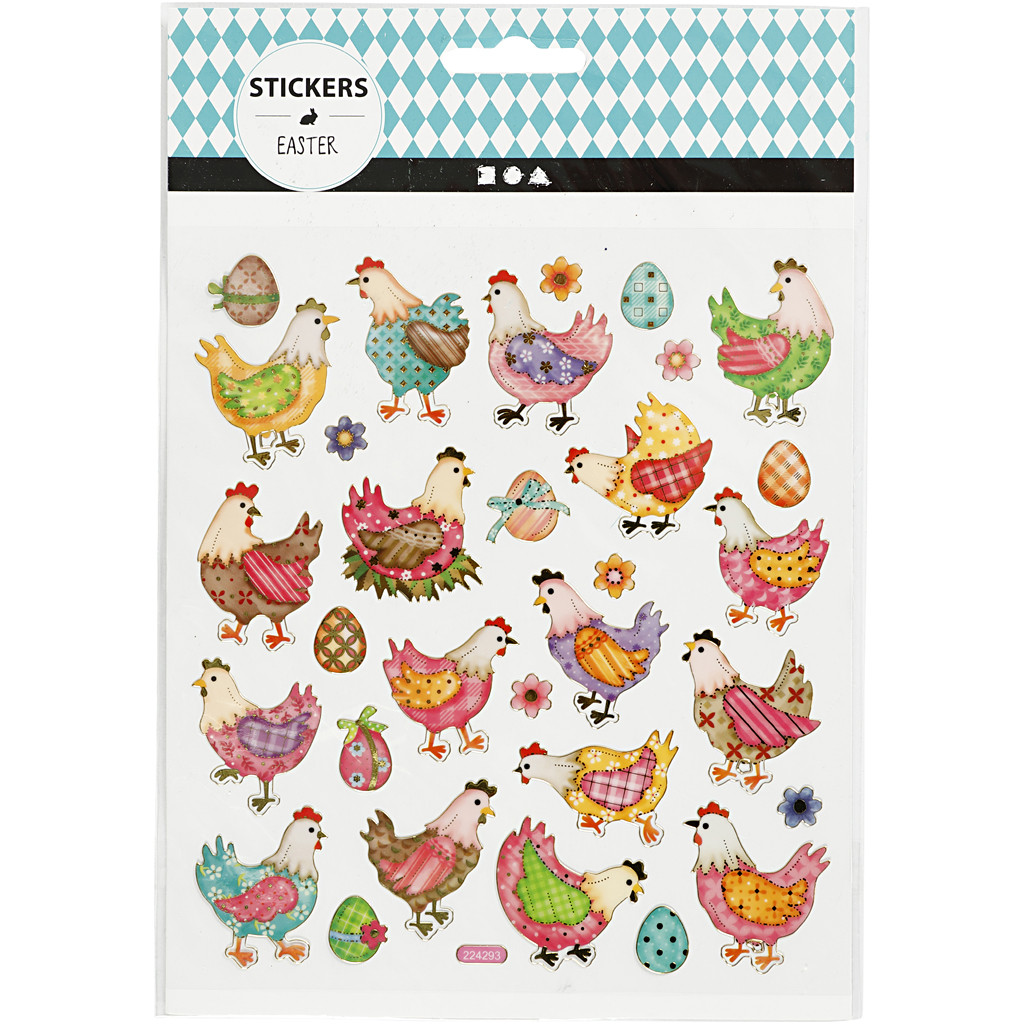 Easter Hens Stickers 1 sheet