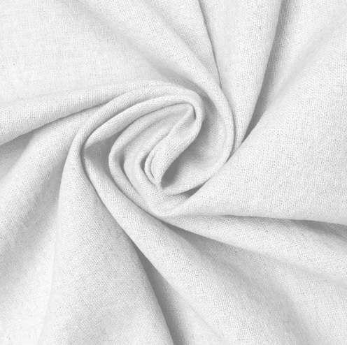 Blades Cotton and Linen Blend Dress Fabric White