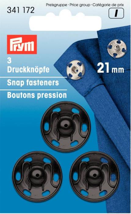 Prym Snap fasteners, 21mm, black