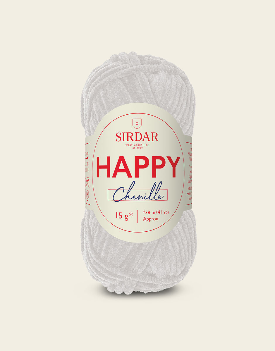 SIRDAR HAPPY CHENILLE, FLUFFY 011 15G BALL