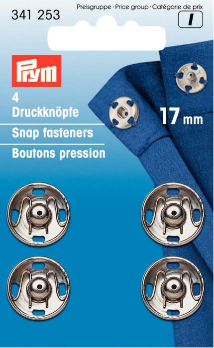 Prym Snap fasteners, 17mm, silver-coloured