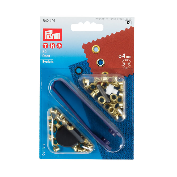 Prym Eyelets, 4.0mm, gold-coloured