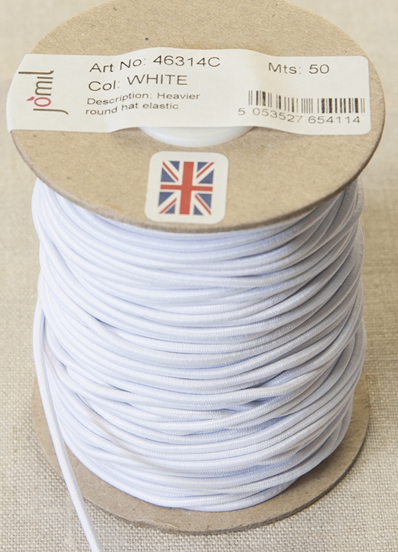 1.5mm Round Hat Elastic White