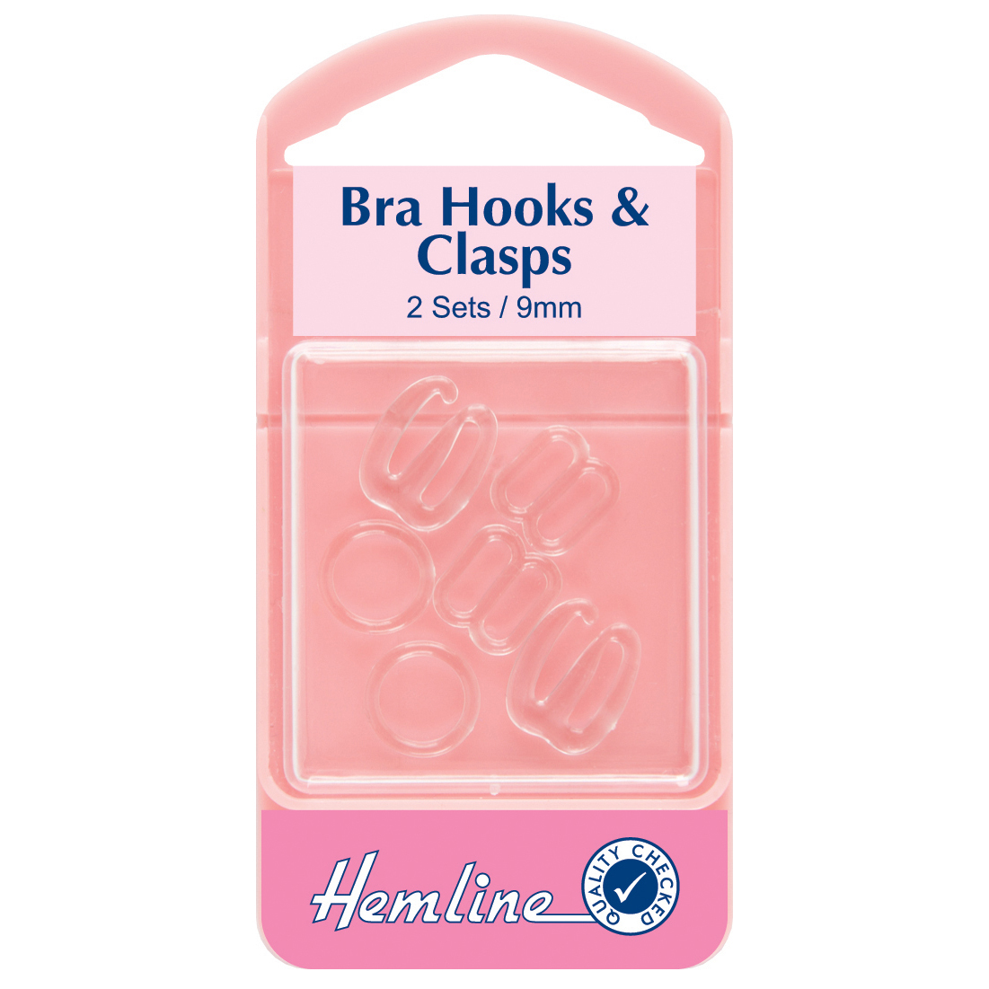 Bra Hooks & Clasps: Clear - 9mm