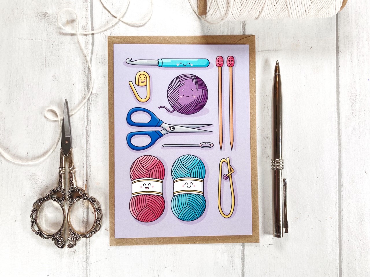 Knitting Greeting Card 