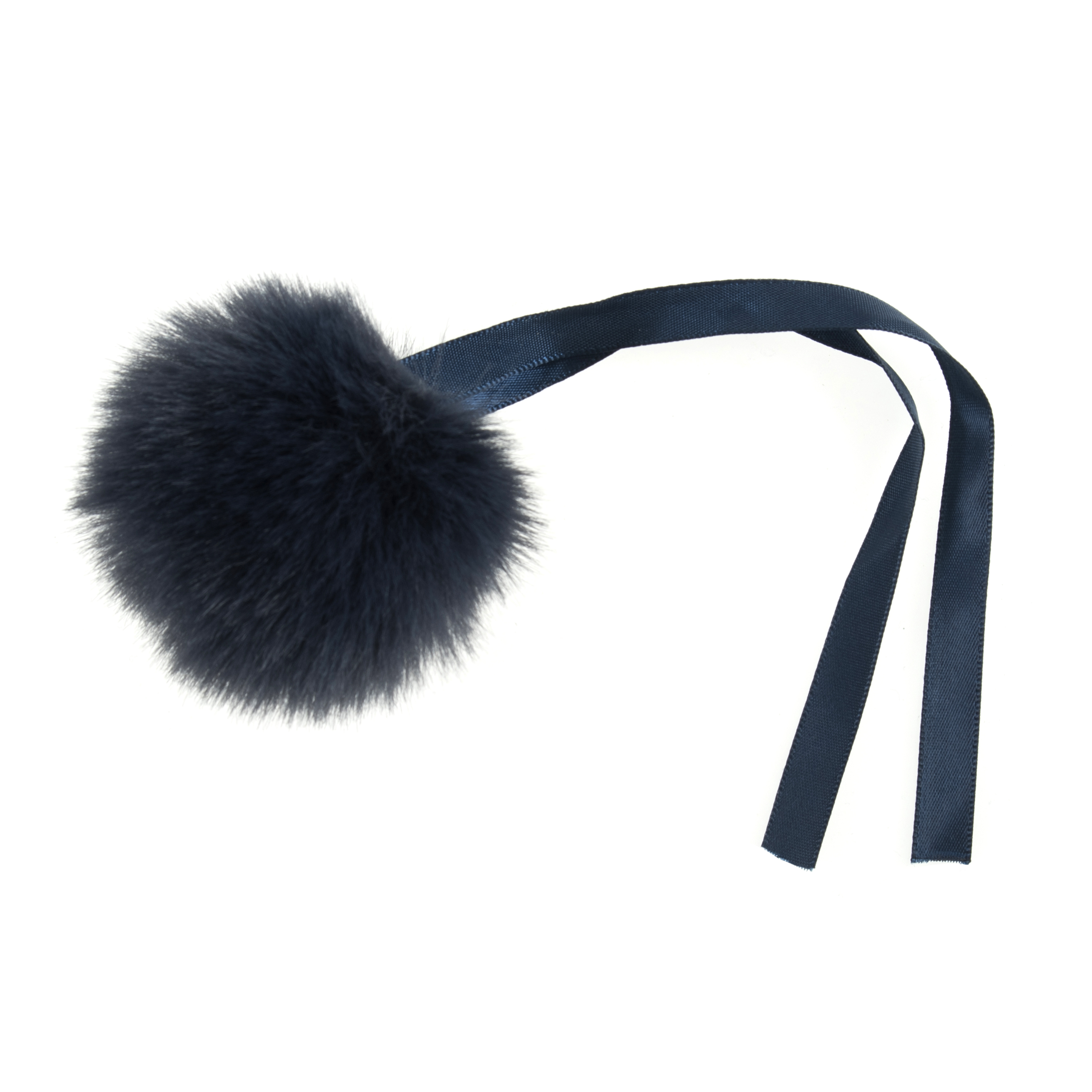 Pom Pom: Faux Fur: Medium: 6cm: 1 Piece: Navy