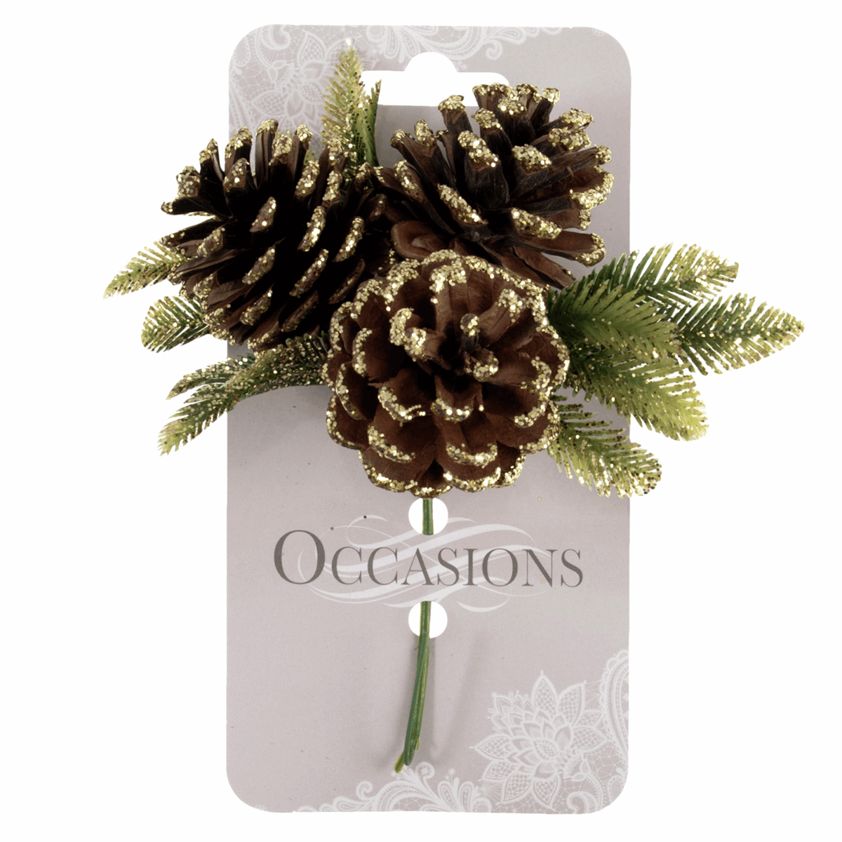 Gold Glitter Pinecone Spray: 1 Piece