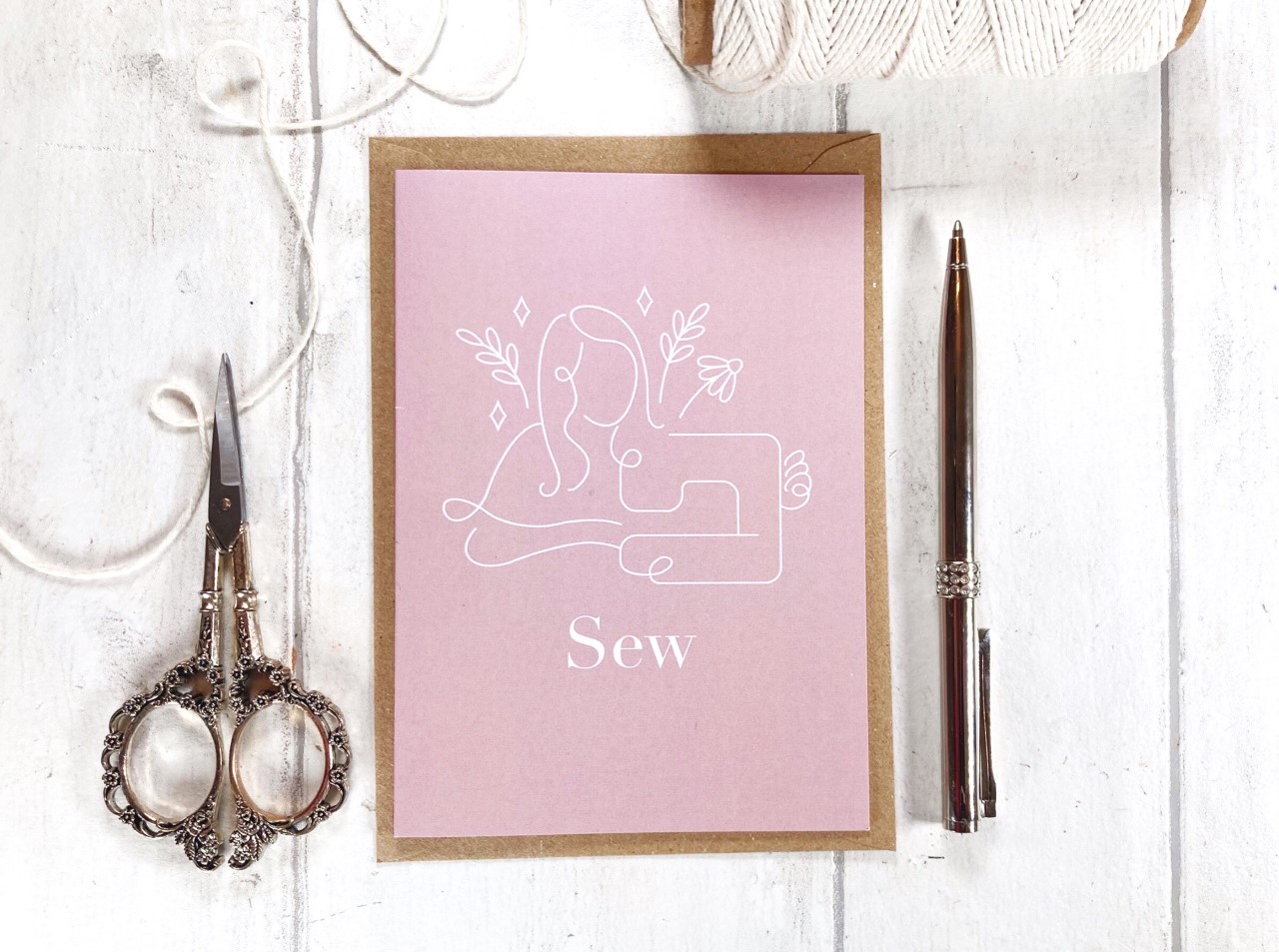 Craft Girl Sew Greeting Card 