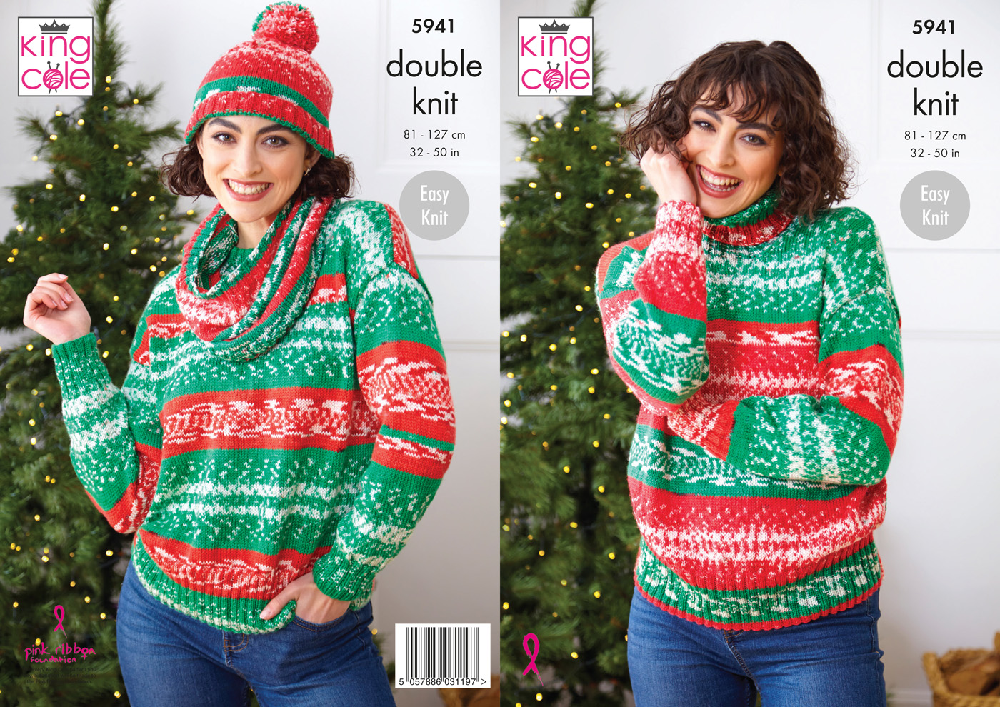 Sweaters, Cowl And Hat: Knitted in King Cole Fjord DK Festive 5941