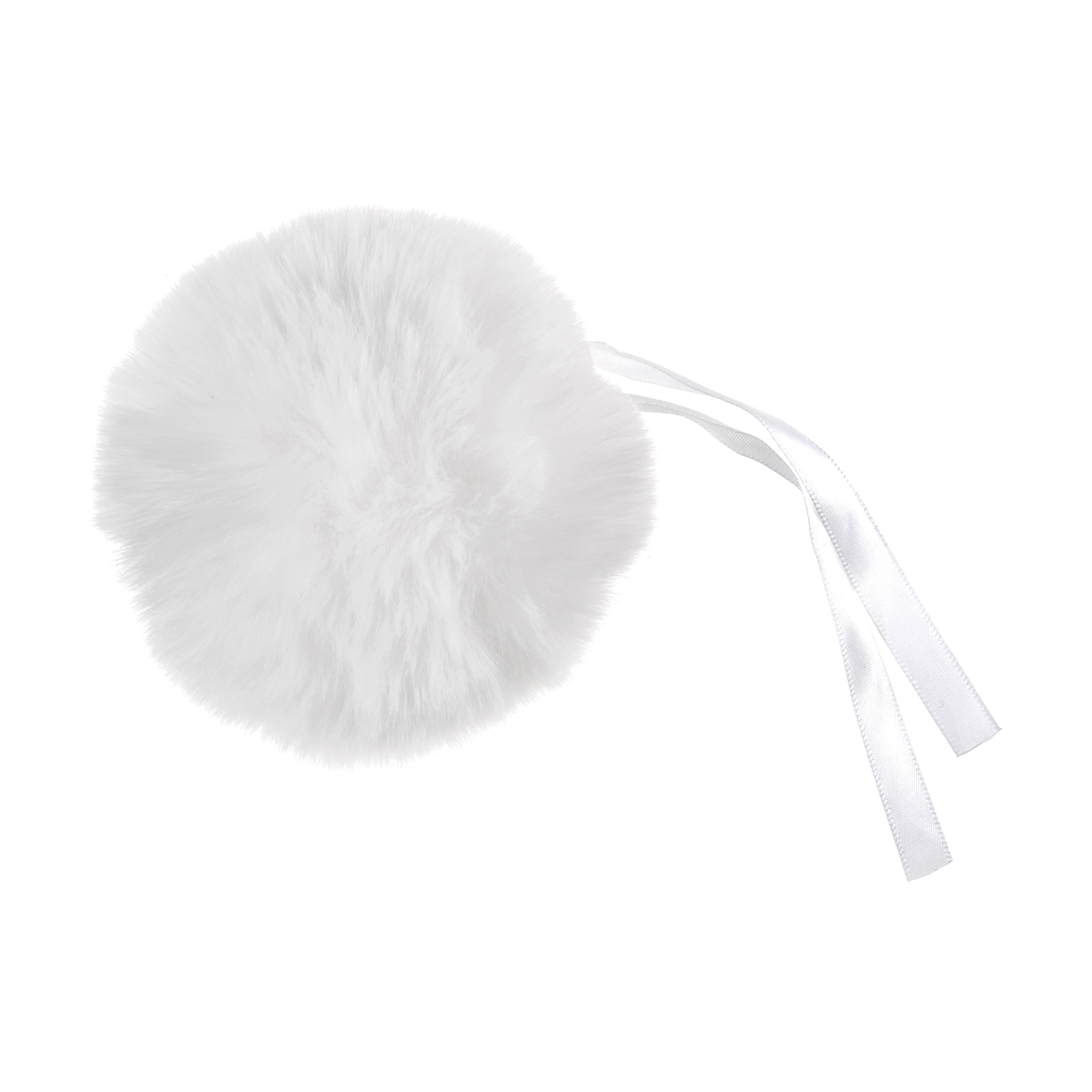 Pom Pom: Faux Fur: Large: 11cm: 1 Piece: White