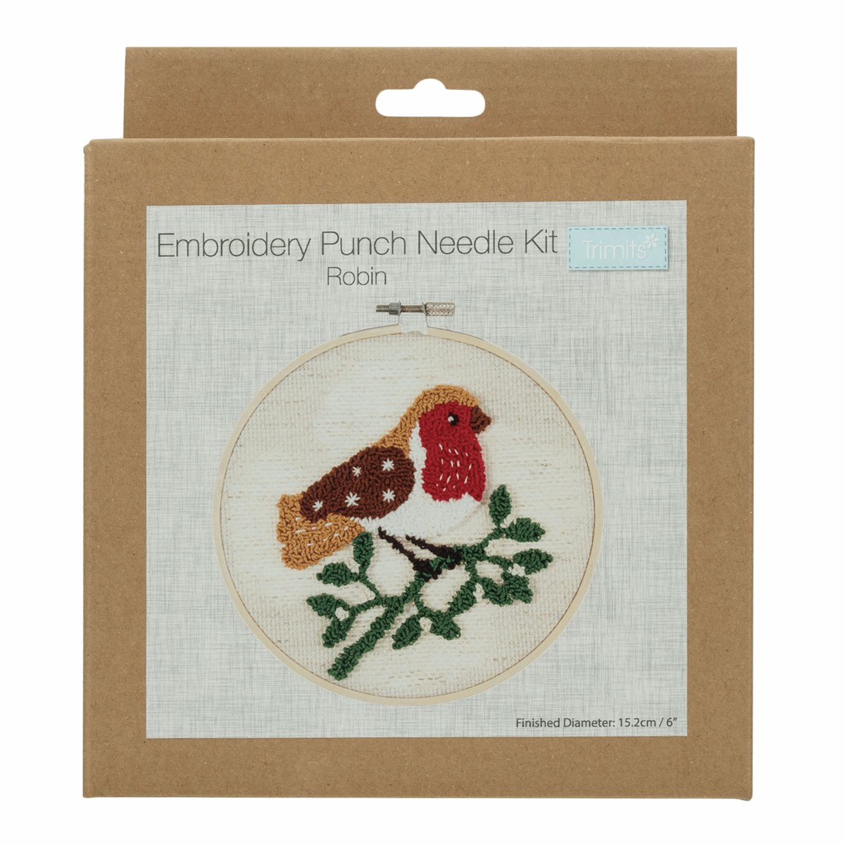 Punch Needle Kit: Floss and Hoop: Robin