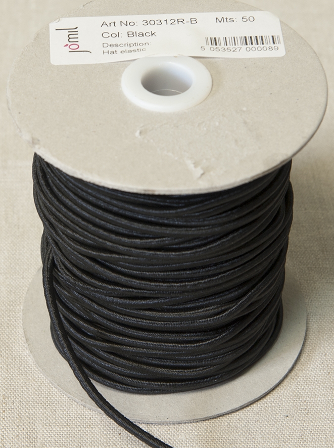 2mm Thick Round Elastic Black