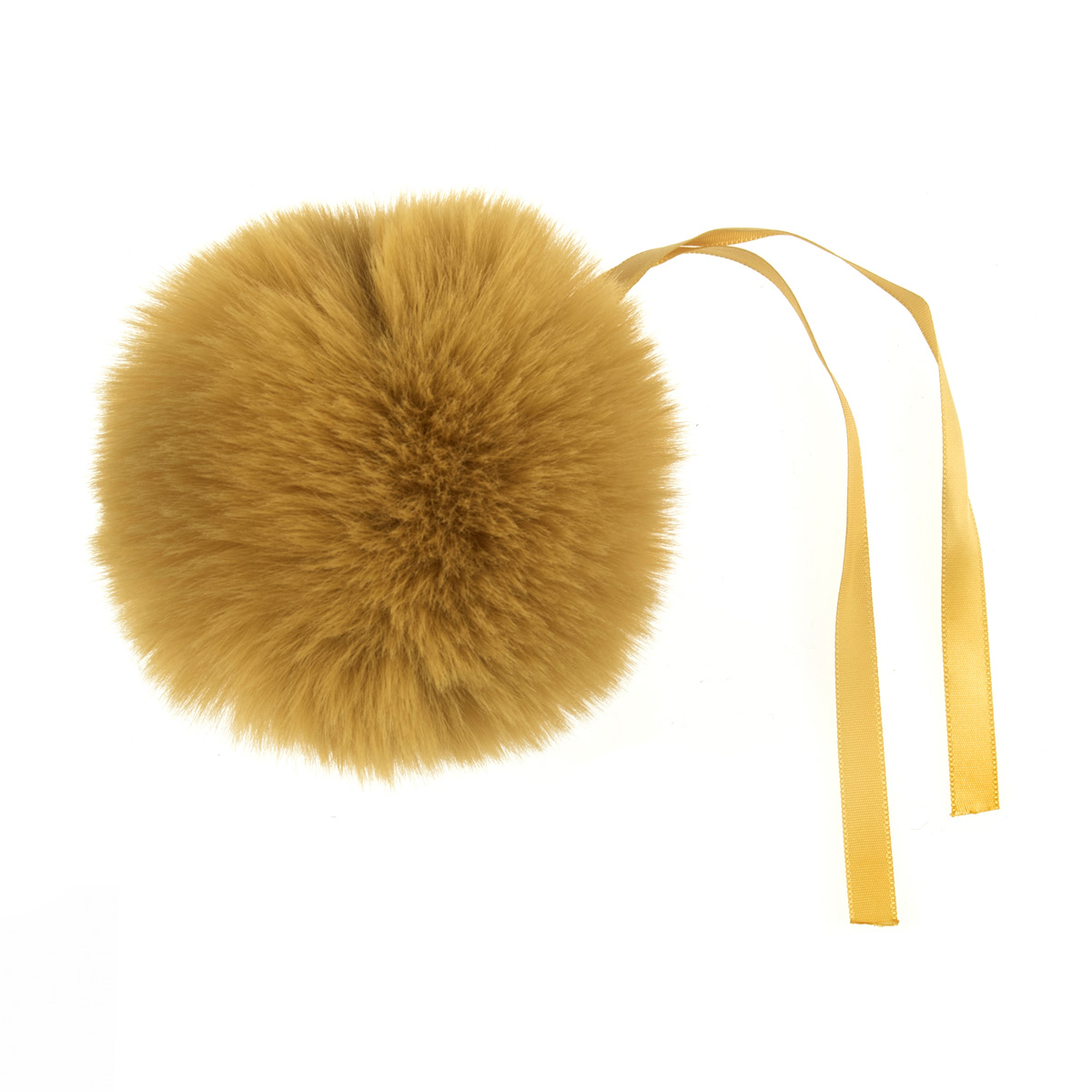 Pom Pom: Faux Fur: Large: 11cm: 1 Piece: Mustard