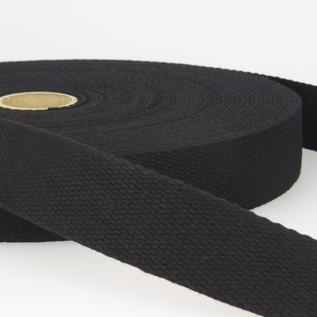 Cotton Webbing: 25mm: Black