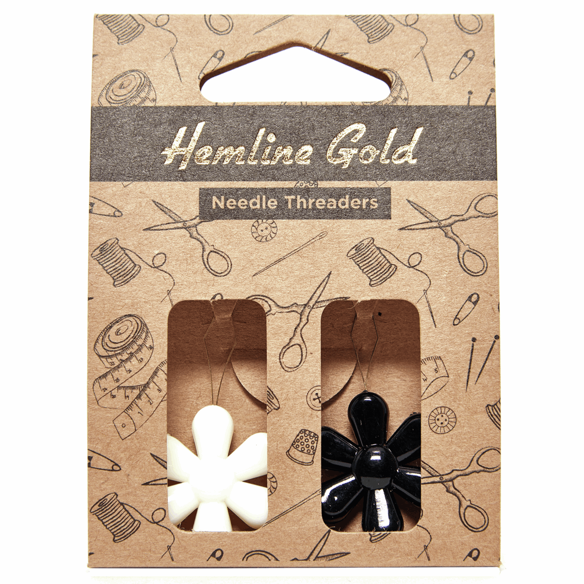 Hemline Gold Needle Threader - Flower