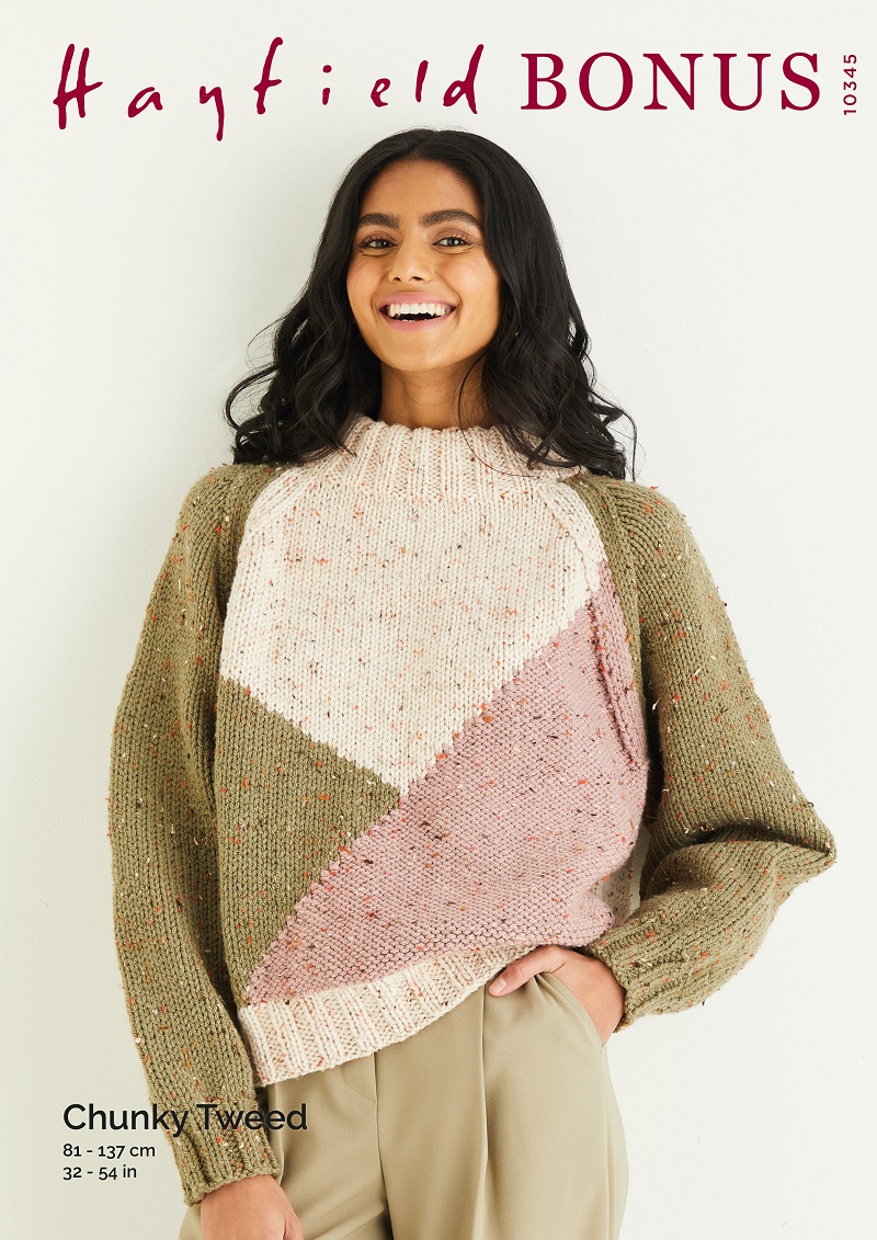 Sweater In Hayfield Bonus Chunky Tweed Pattern 10345