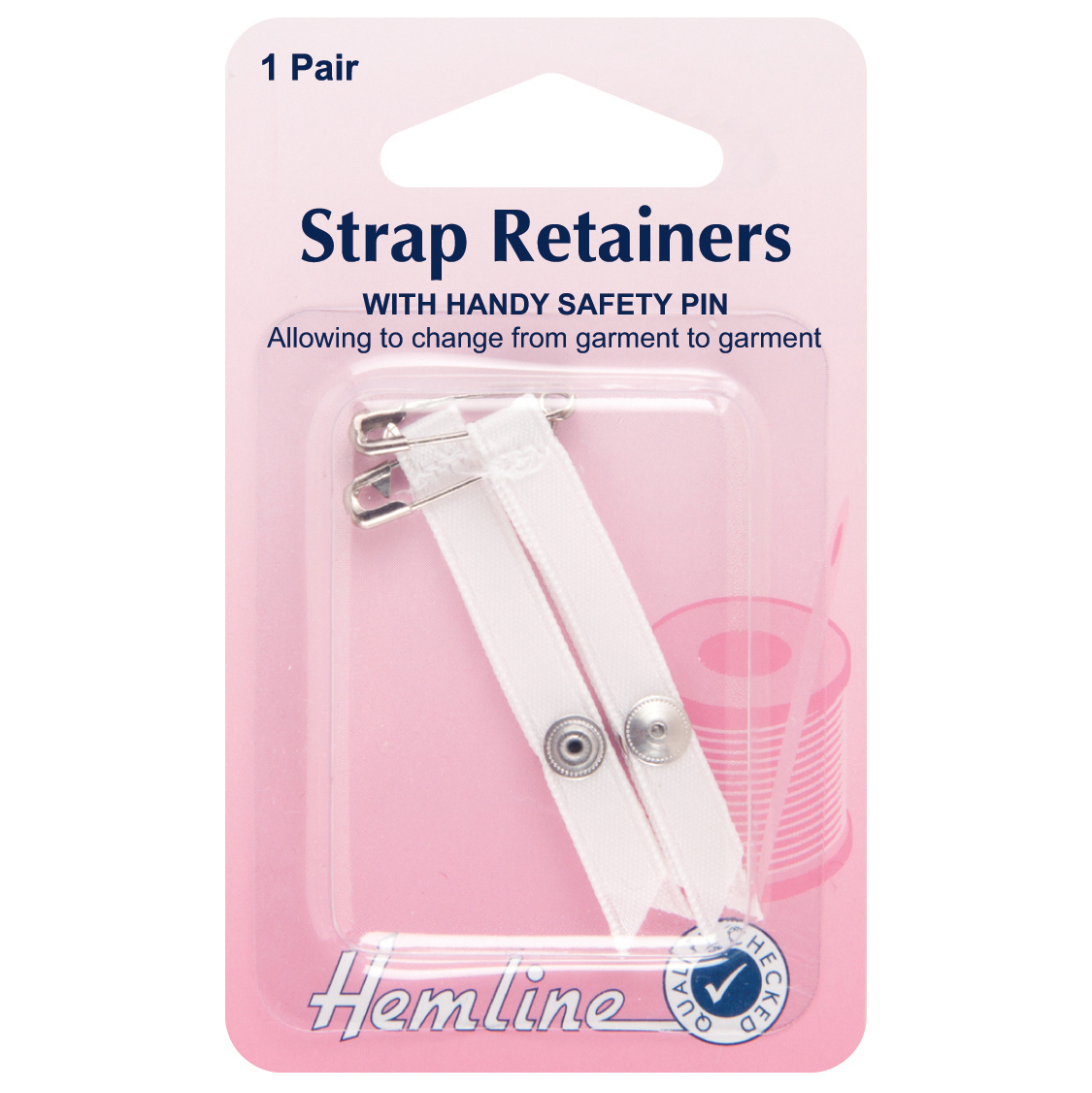Shoulder Strap Retainer with Safety Pin: White