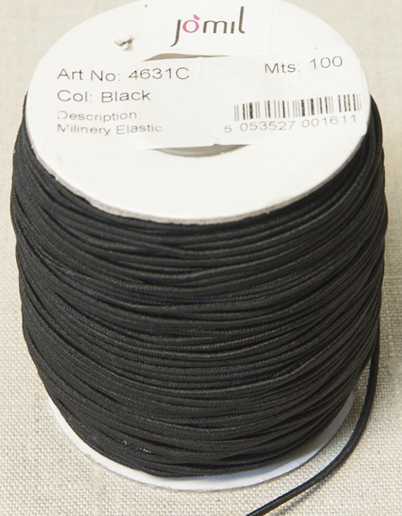 1mm Round Hat Elastic Black