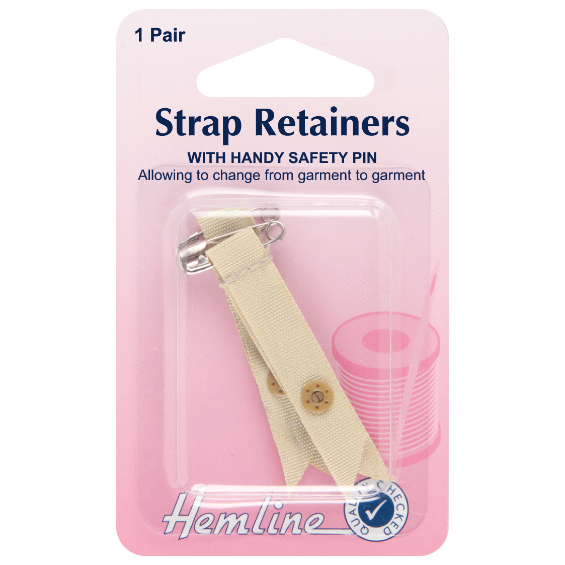 Shoulder Strap Retainer with Safety Pin: Nude