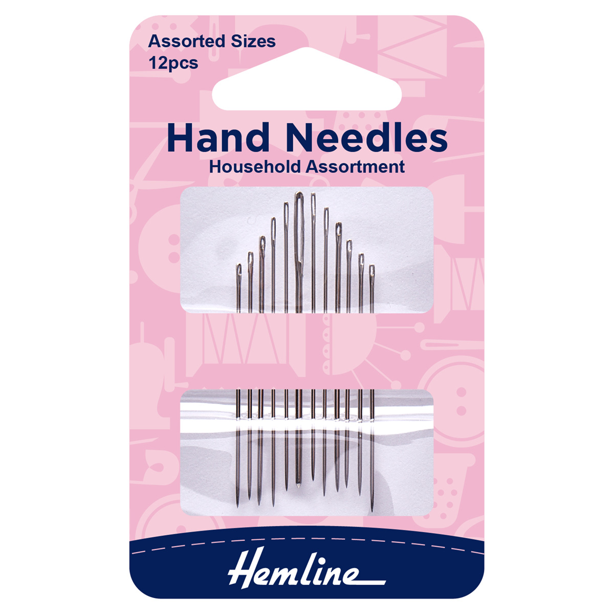 Hand Sewing Needles: Household Assorted: 12 Pieces