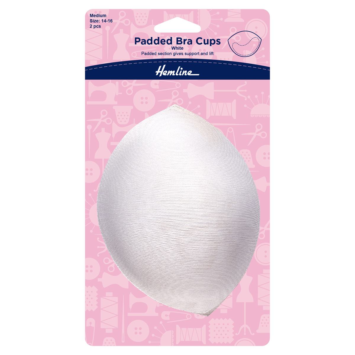 Padded Bra Cups: Medium: White