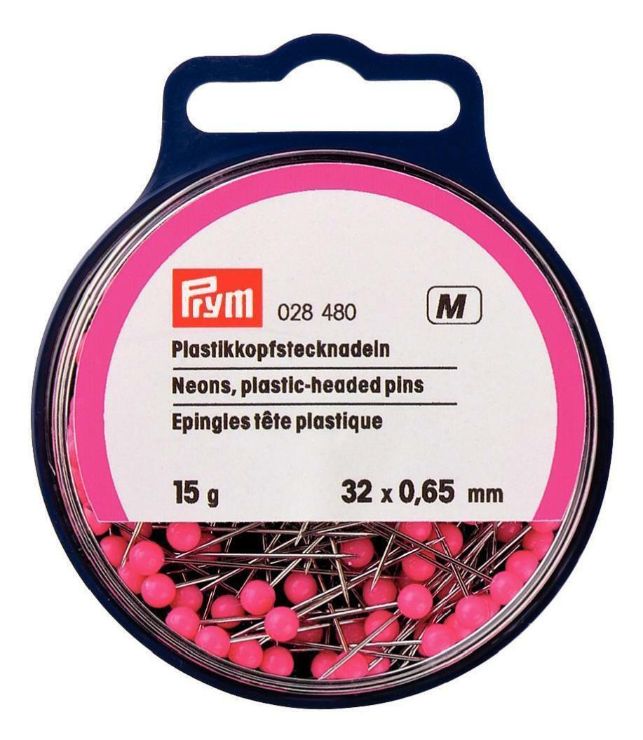 Prym Neon Pink Plastic Headed Pins