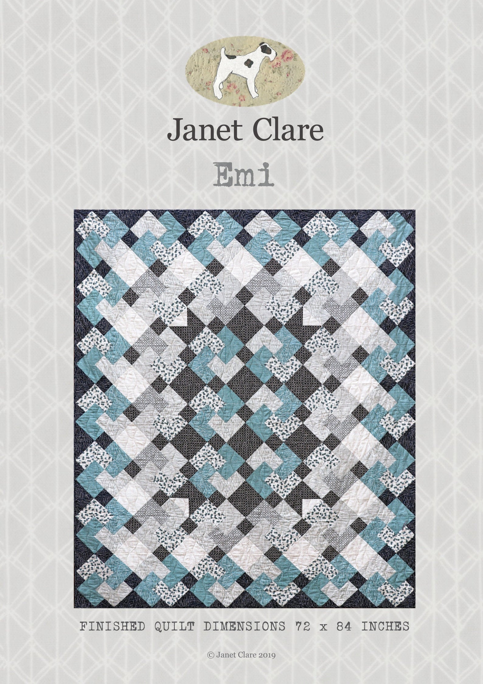 Janet Clare Emi - Quilt Pattern - A beautiful geometric design using traditional patchwork techniques 