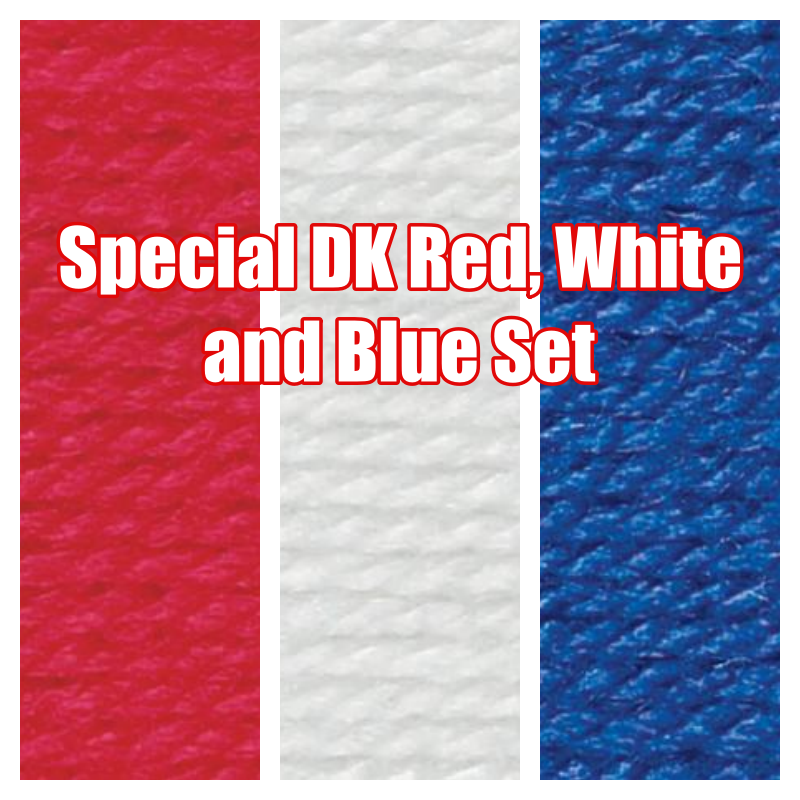 Stylecraft Special DK Red, White and Blue Set