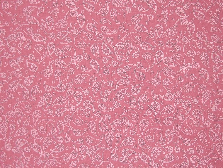 Polyester Cotton Print Paisley Vintage Pink