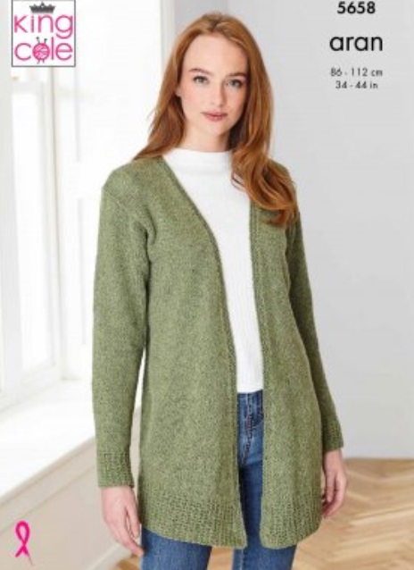 Cardigans Pattern 5658 Knitted in Forest Aran