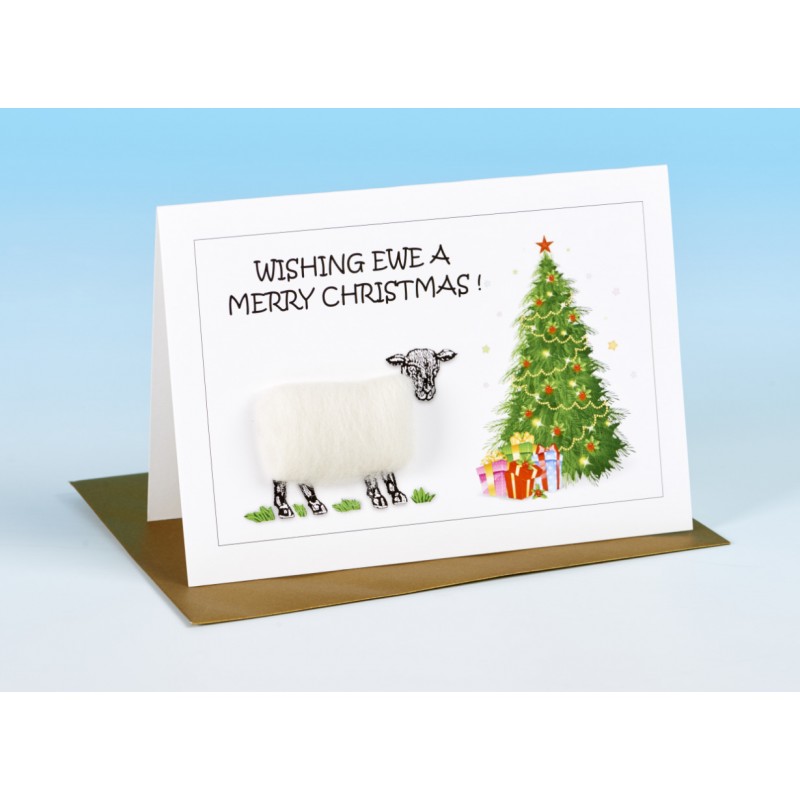 Vanessa Bee Designs Sheep Christmas Card WISHING EWE A MERRY CHRISTMAS