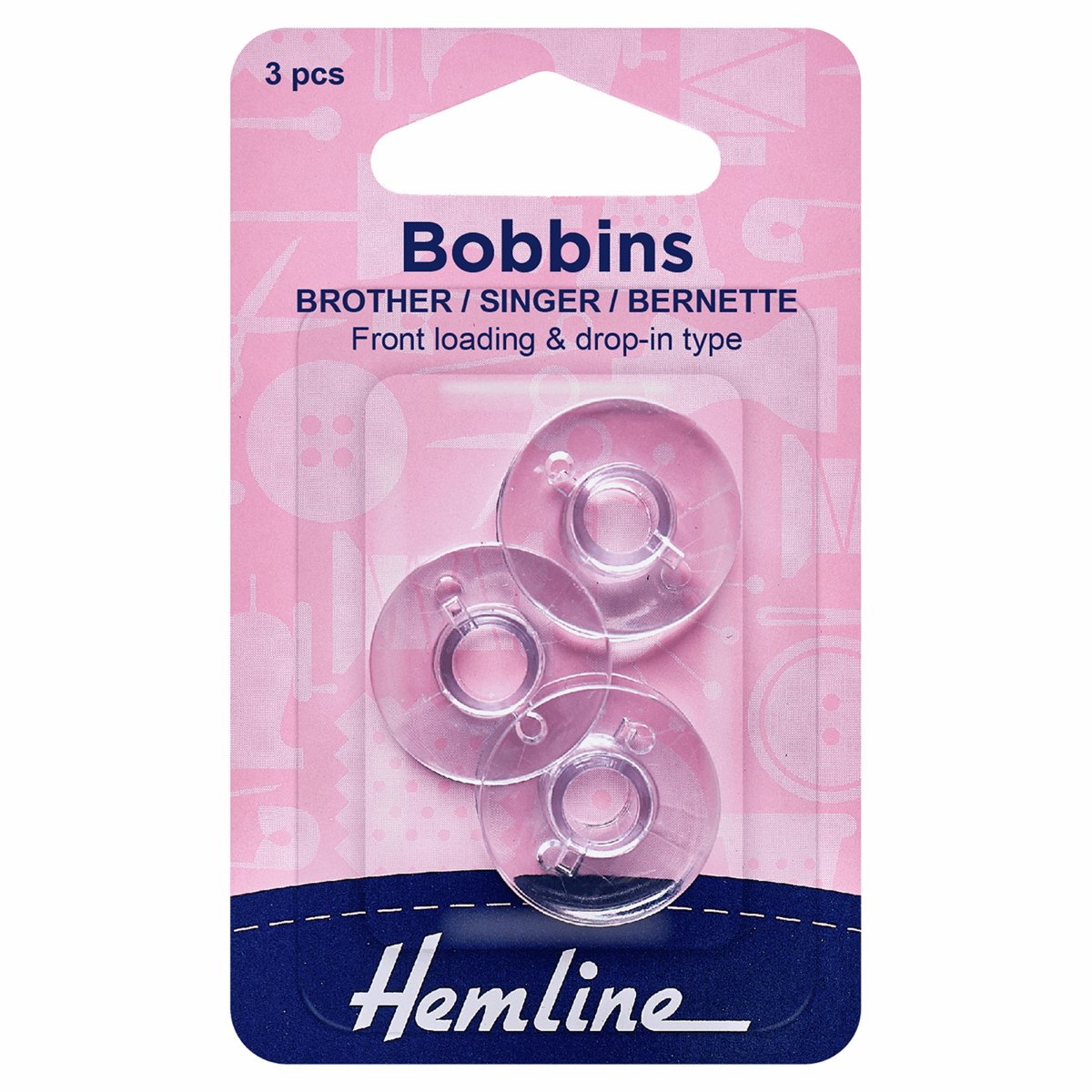 Plastic Bobbins: Vertical Load - Bernette, Brother and Singer