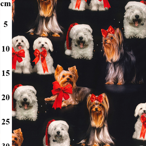 Digital Christmas Jersey Print Dogs
