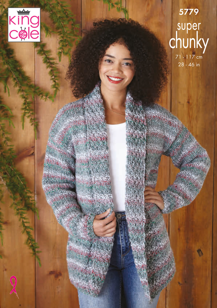 Jacket & Sweater: Knitted in Christmas Super Chunky Pattern 5779