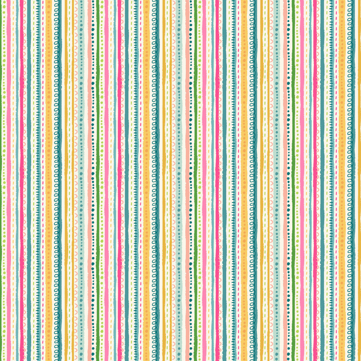 Makower In The Jungle Stripe Pink