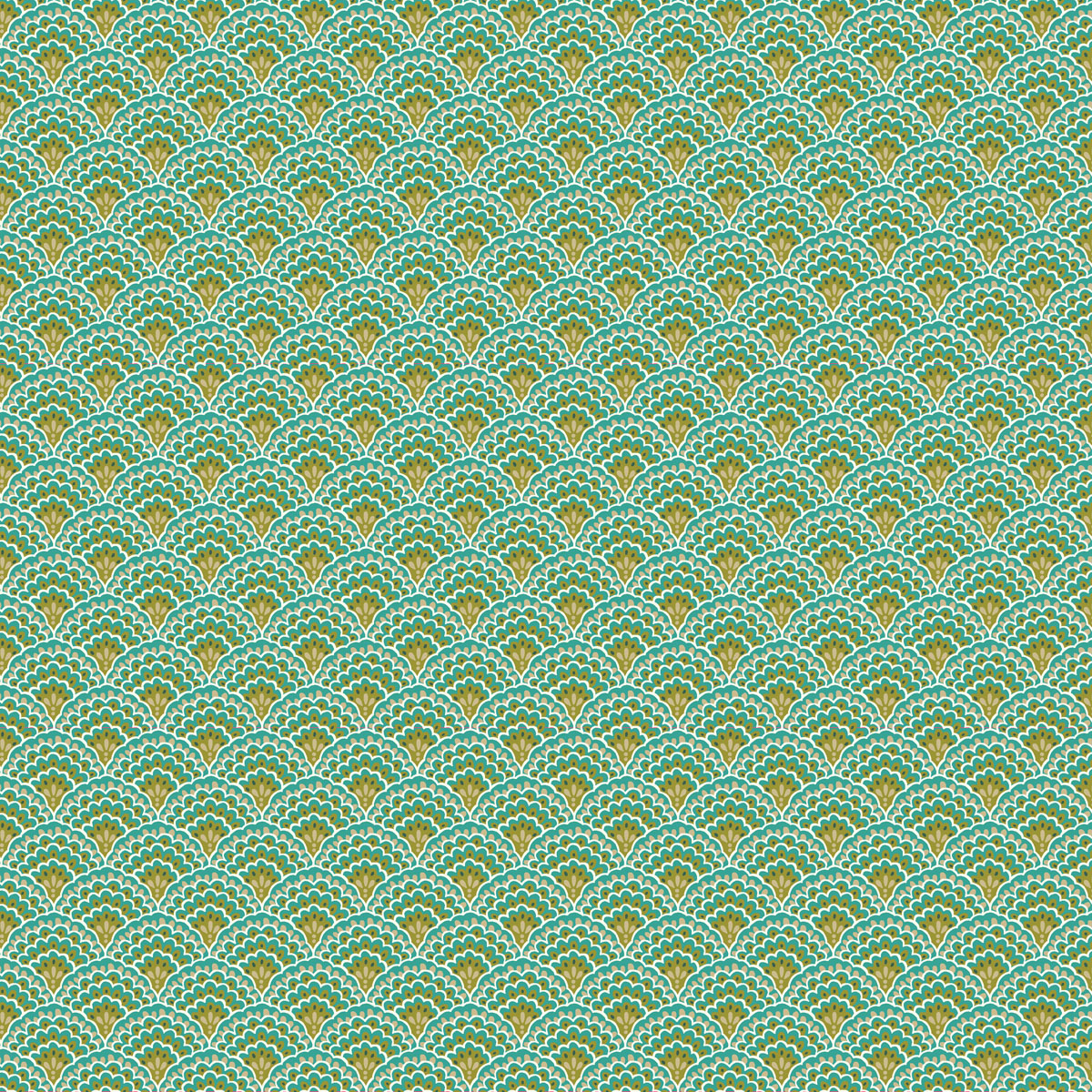 Makower Luxe Scallop Green