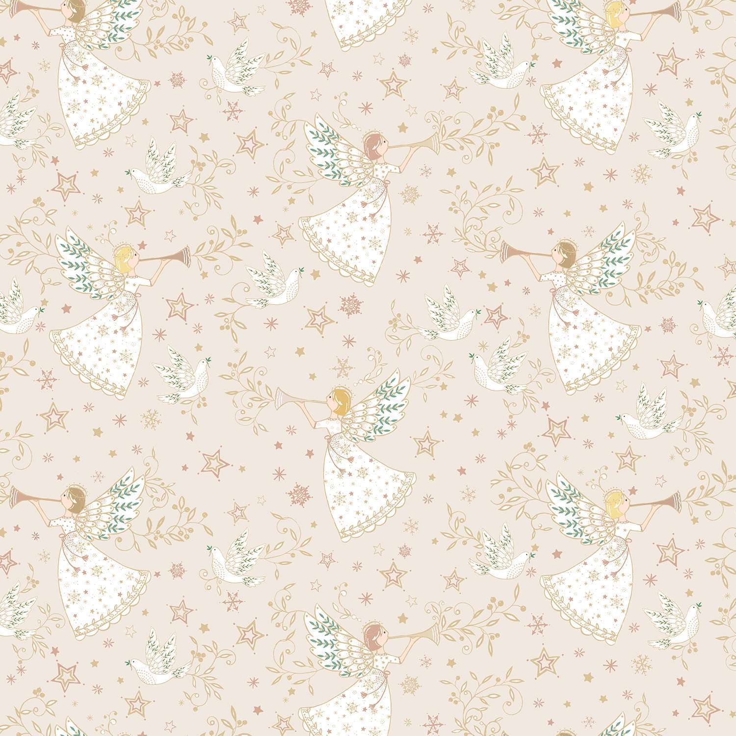 Christmas Herald Angels- Cream