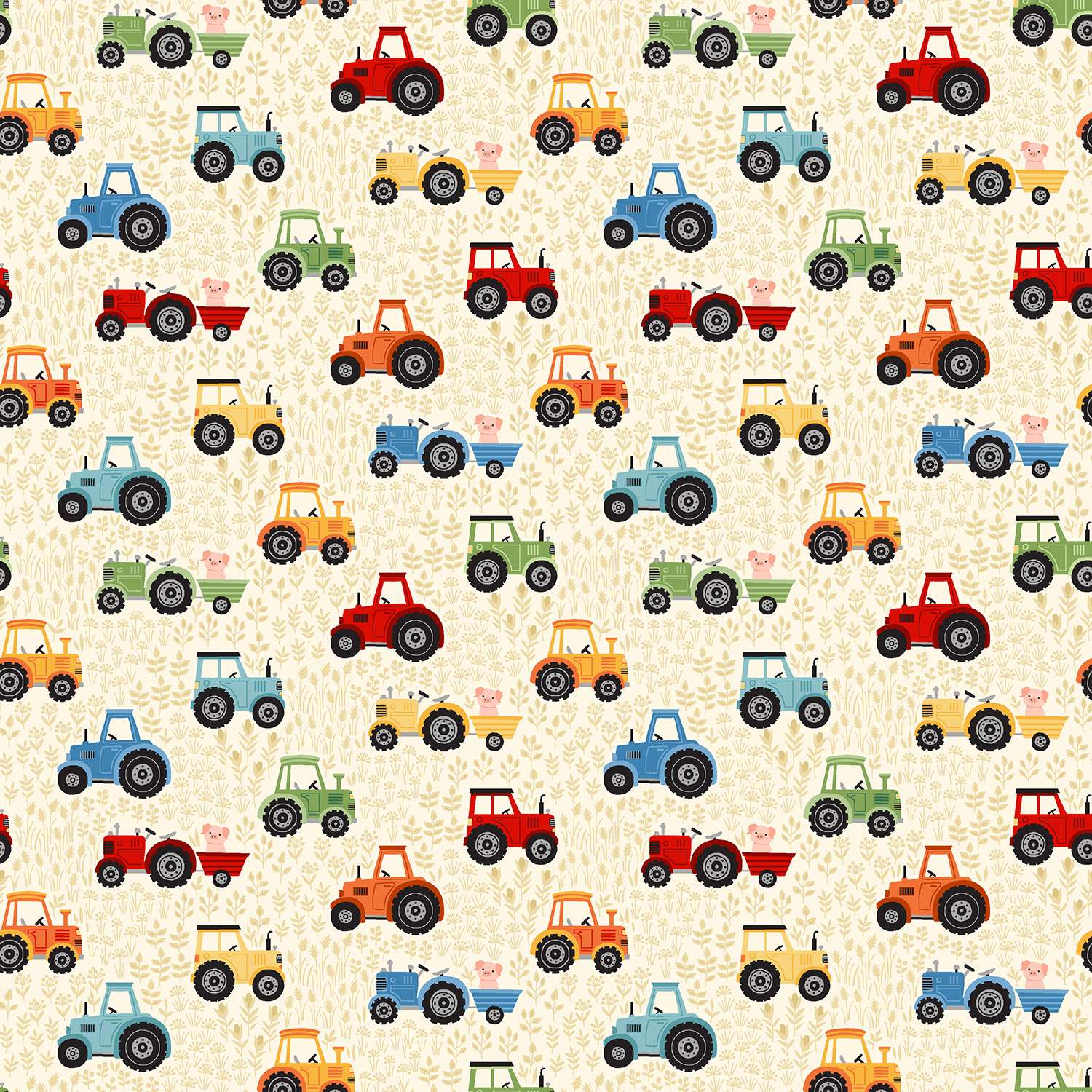 Fun on the Farm Tractors-Cream