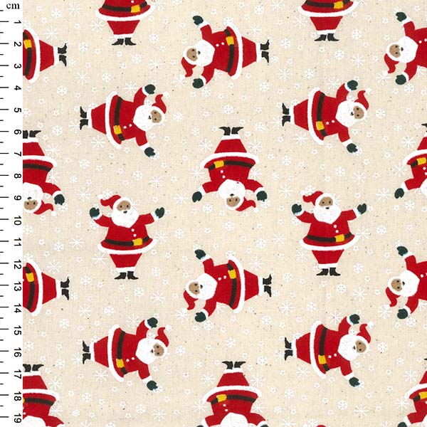100% Cotton Christmas Print - Scandi Print - Santa Claus