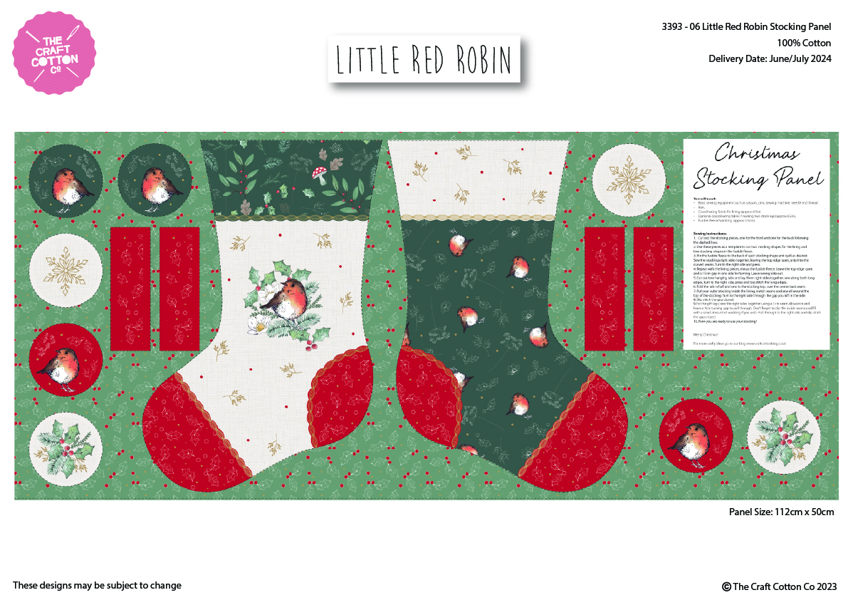 Little Red Robin Stocking Panel
