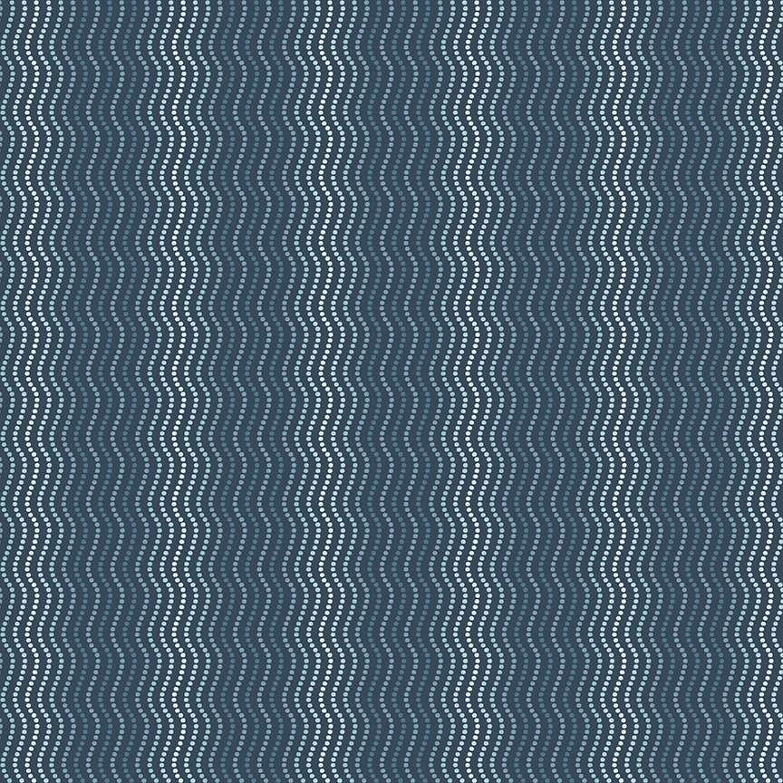 High Tide by Makower-Waves Dark Blue