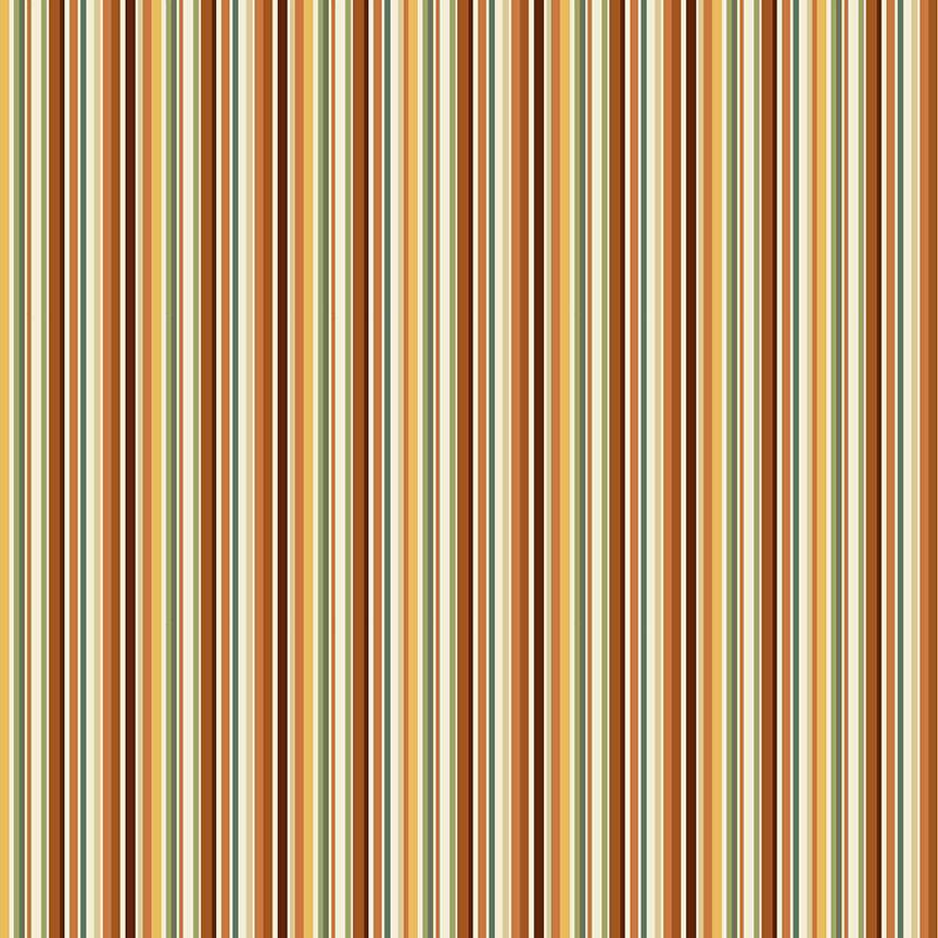 Hello Autumn by Makower-Cinnamon Stripe