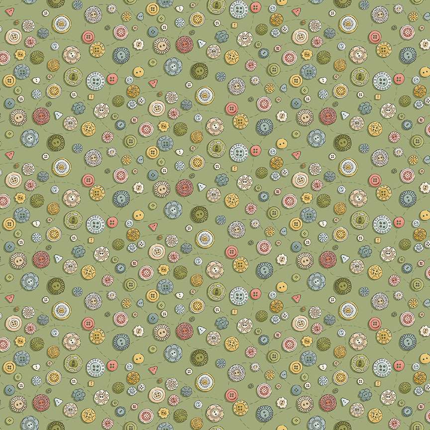 Atelier by Makower-Buttons-Green