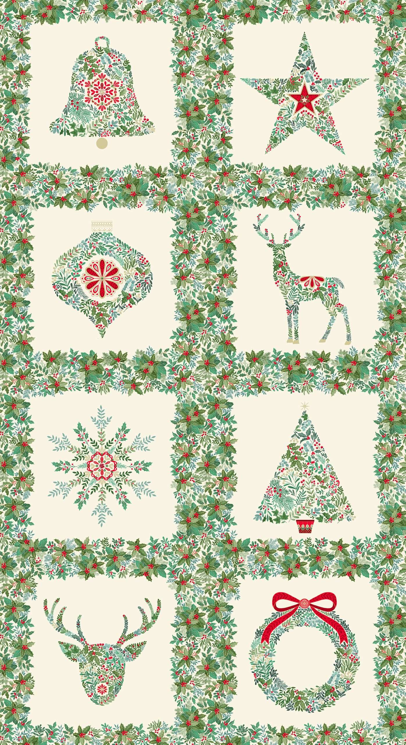 Good Tidings Panel-by Makower-Cream